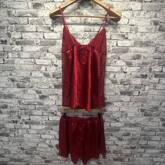 EUC Women's Scarlet Lace Chemise Pajama Set Size XXL - Picture 8 of 16